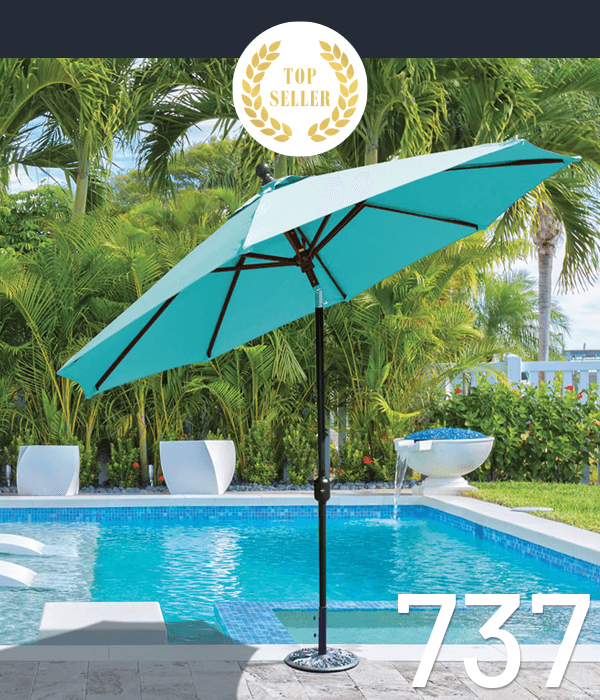 737 Market Umbrella in White with a "top seller" decoration on the image