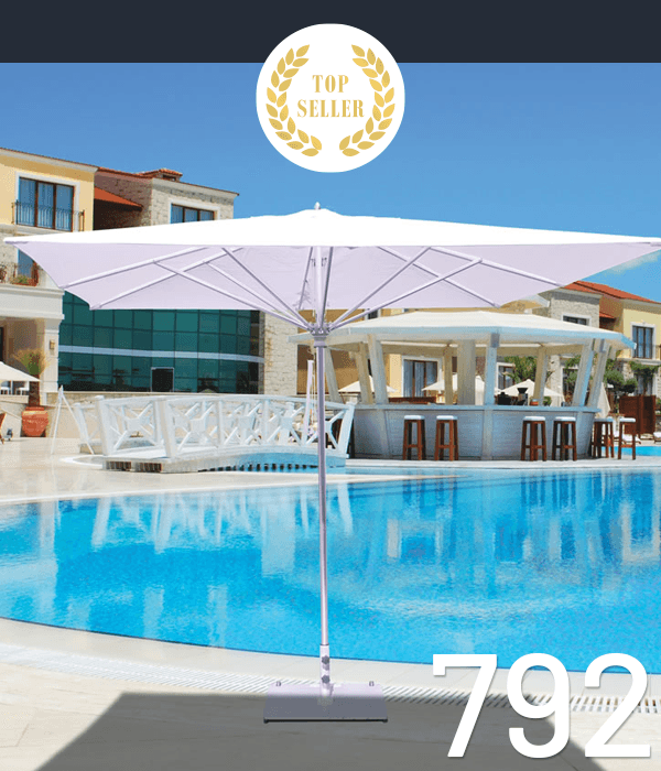 792 Market Umbrella in White with a "top seller" decoration on the image