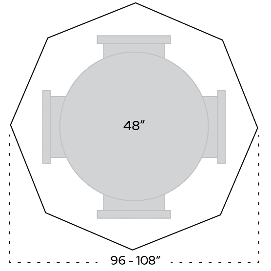 diagram of a 96-108" table