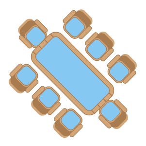 illustration of a large patio dining set